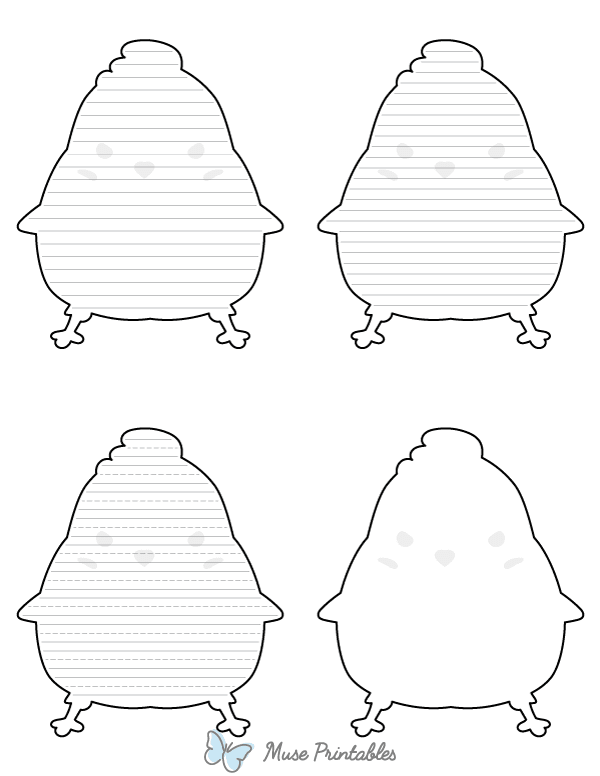 Cute Chicken-Shaped Writing Templates