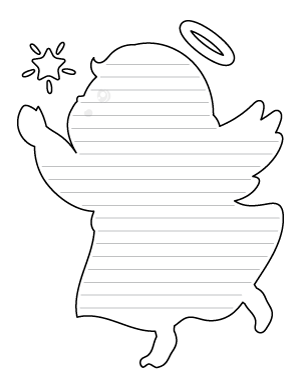 Cute Christmas Angel-Shaped Writing Templates