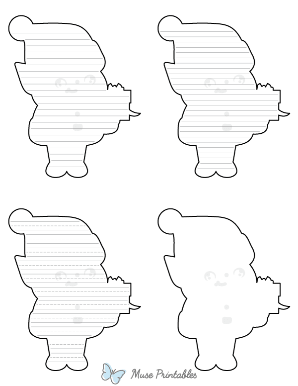 Cute Christmas Elf-Shaped Writing Templates