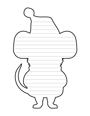 Cute Christmas Mouse-Shaped Writing Templates