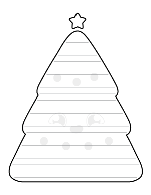 Cute Christmas Tree-Shaped Writing Template