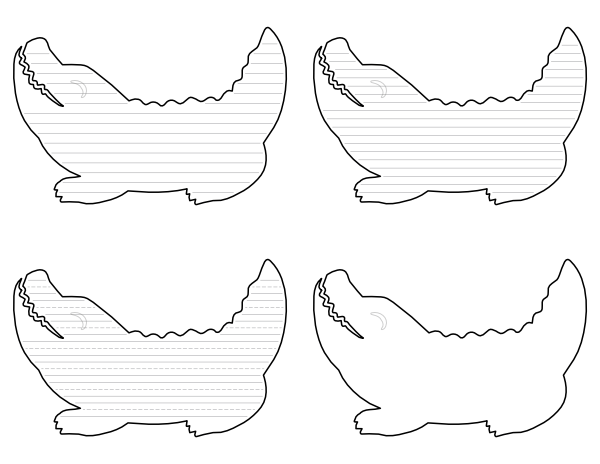 Cute Crocodile-Shaped Writing Templates