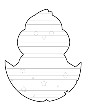 Cute Easter Chick-Shaped Writing Templates