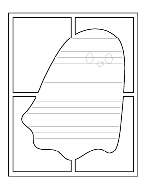 Cute Ghost In Window Shaped Writing Templates