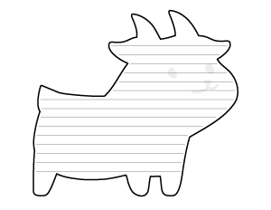 Cute Goat-Shaped Writing Templates