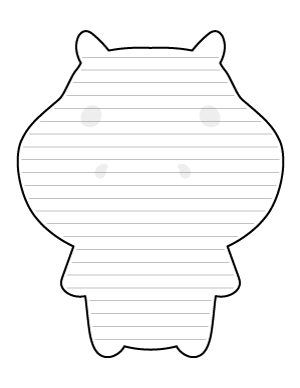 Cute Hippo-Shaped Writing Templates
