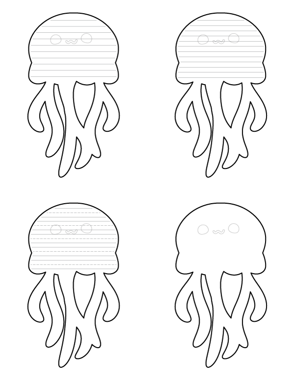 Cute Jellyfish Shaped Writing Templates
