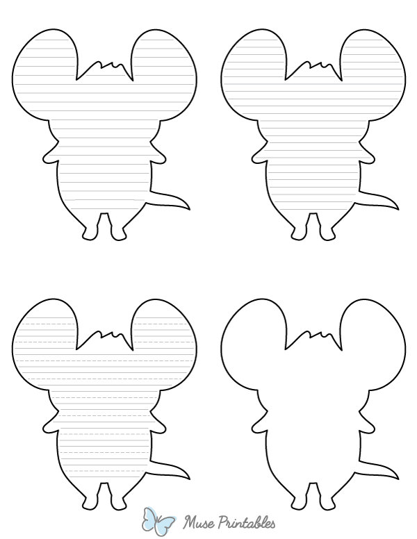 Cute Mouse-Shaped Writing Templates
