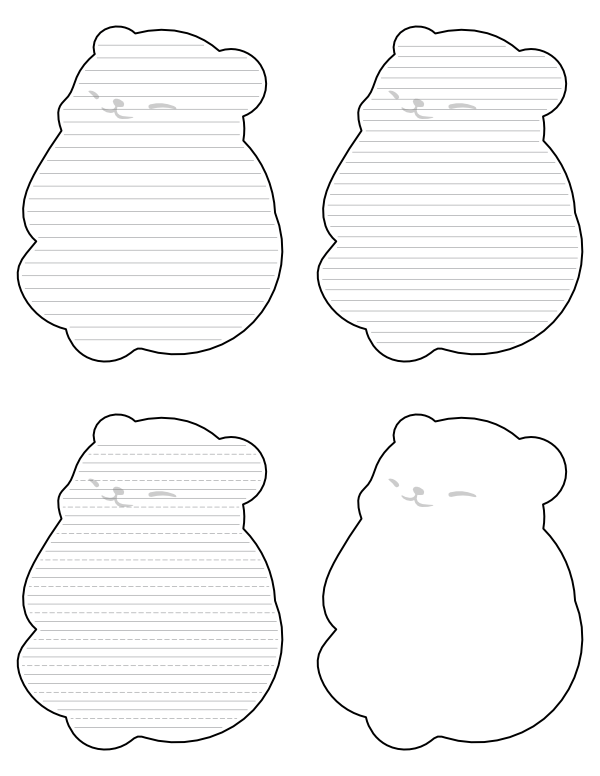 Cute Polar Bear-Shaped Writing Templates