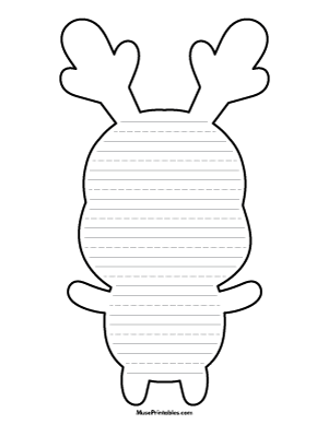 Cute Reindeer Shaped Writing Templates