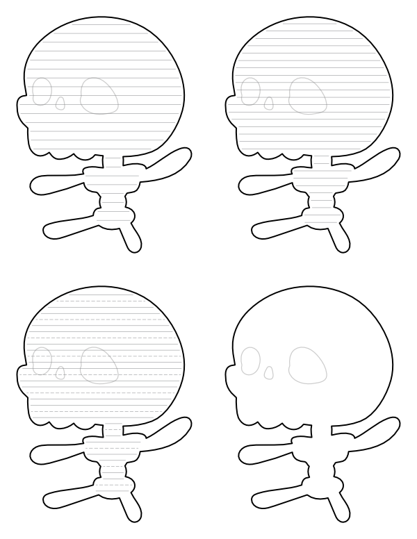 Cute Skeleton Shaped Writing Templates