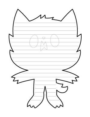 Cute Werewolf Shaped Writing Templates