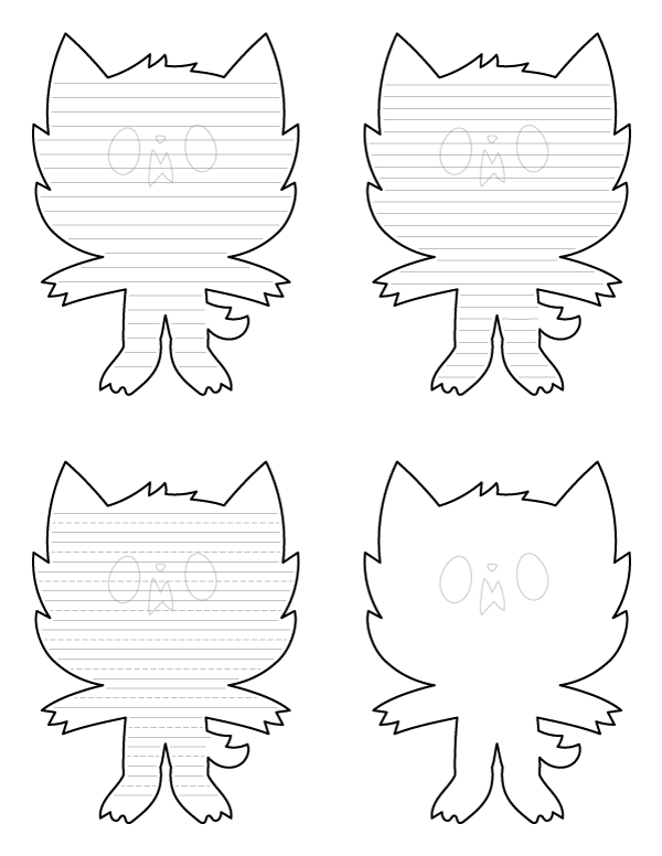 Free Printable Cute Werewolf Shaped Writing Templates