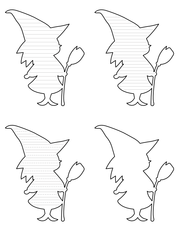 Cute Witch-Shaped Writing Templates