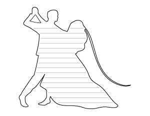 Dancing Bride and Groom Shaped Writing Templates