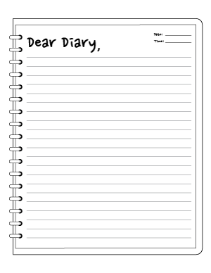 Dear Diary Writing Template