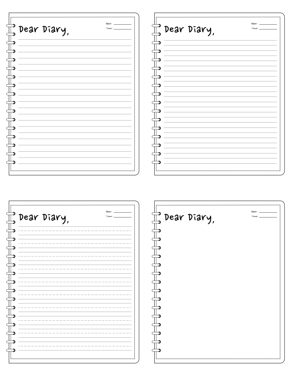 free-printable-dear-diary-writing-templates