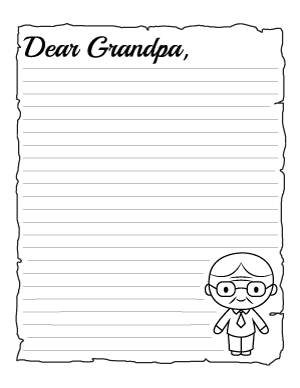 Dear Grandpa Writing Templates
