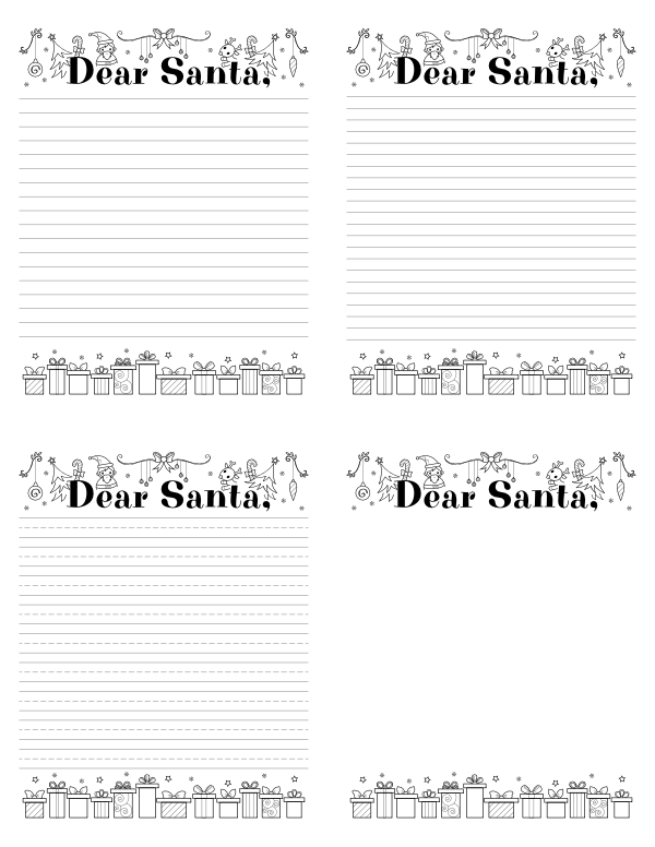 Dear Santa Writing Templates