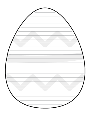 Decorated Easter Egg-Shaped Writing Templates