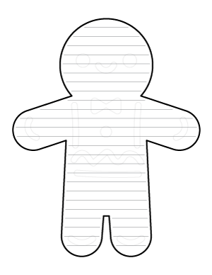 Decorated Gingerbread Man-Shaped Writing Templates