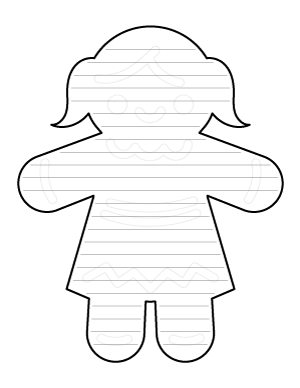 Decorated Gingerbread Woman-Shaped Writing Templates