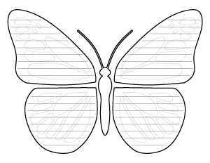 Detailed Butterfly-Shaped Writing Templates