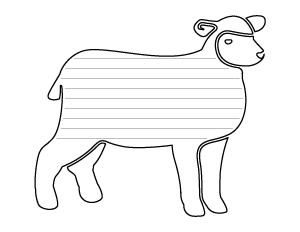 Detailed Lamb Shaped Writing Templates