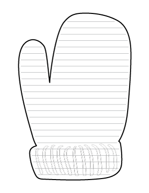 Detailed Mitten-Shaped Writing Templates
