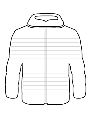 Detailed Winter Jacket-Shaped Writing Templates