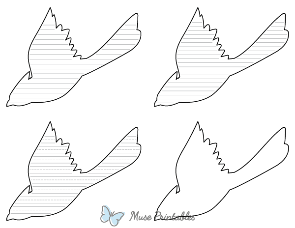 Diving Cardinal-Shaped Writing Templates