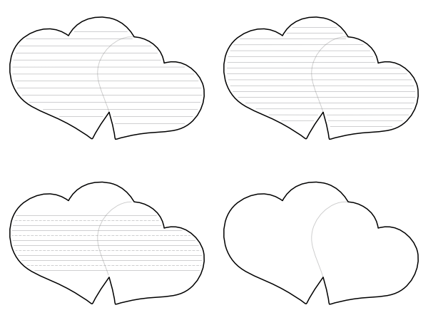 Double Heart-Shaped Writing Templates