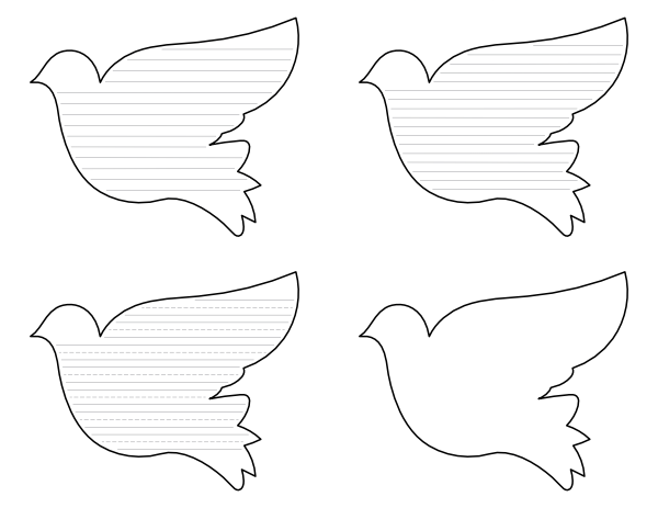 Dove-Shaped Writing Templates