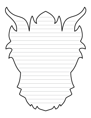 Dragon Head Front View-Shaped Writing Templates