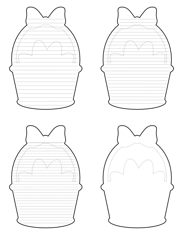 Easter Basket-Shaped Writing Templates