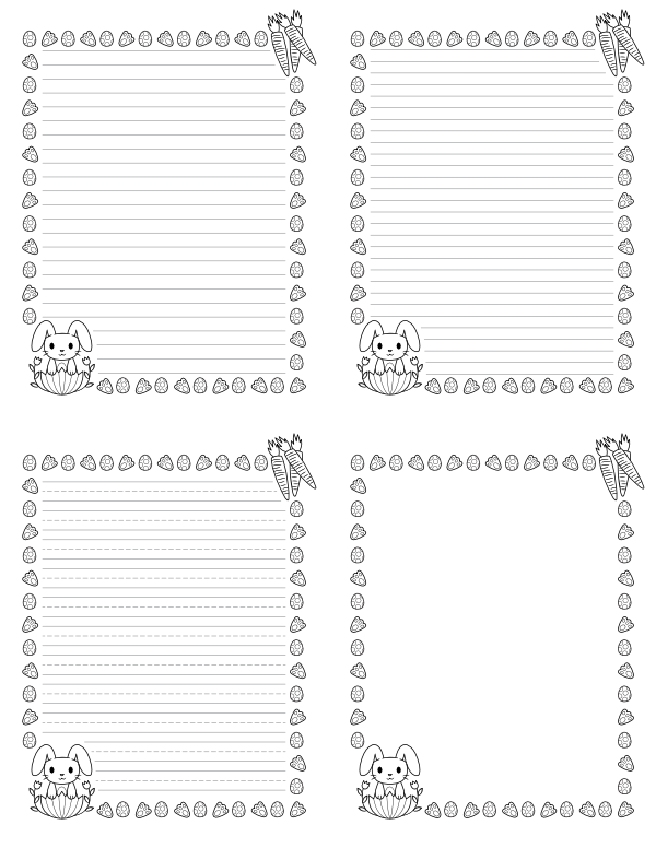 Easter Bunny Writing Templates