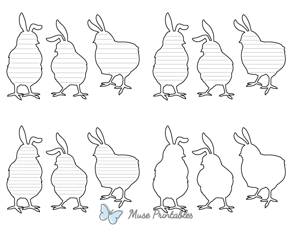 Easter Chicks-Shaped Writing Templates