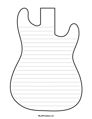 Electric Guitar Shaped Writing Templates