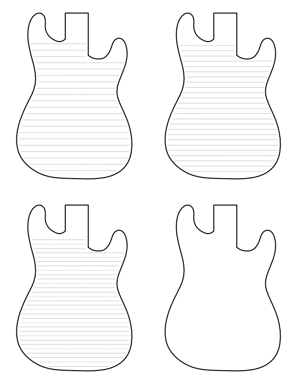 Free Printable Electric Guitar Templates Printable Templates