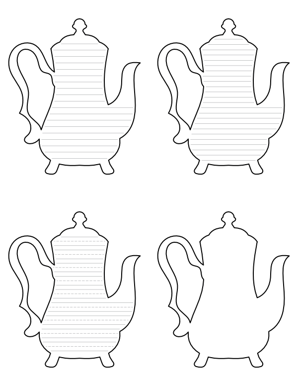 Elegant Teapot-Shaped Writing Templates