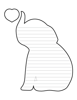 Elephant and Heart-Shaped Writing Templates