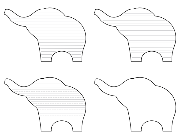 Elephant-Shaped Writing Templates