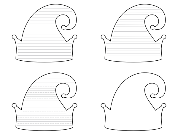 Elf Hat-Shaped Writing Templates
