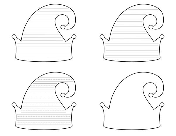 Free Printable Elf Hat Shaped Writing Templates