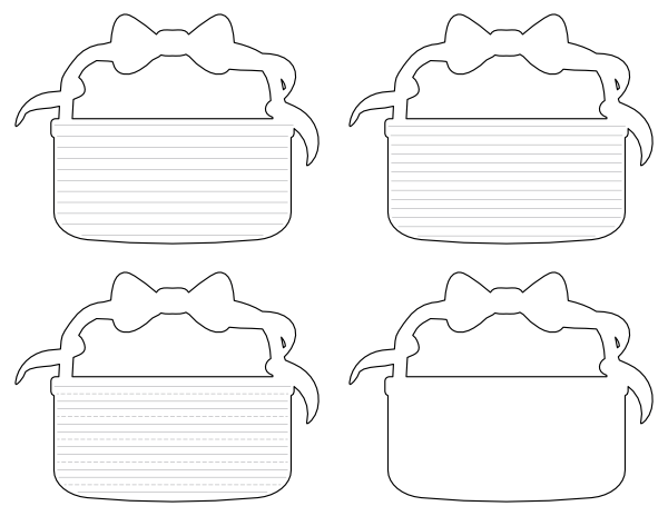 Empty Easter Basket-Shaped Writing Templates