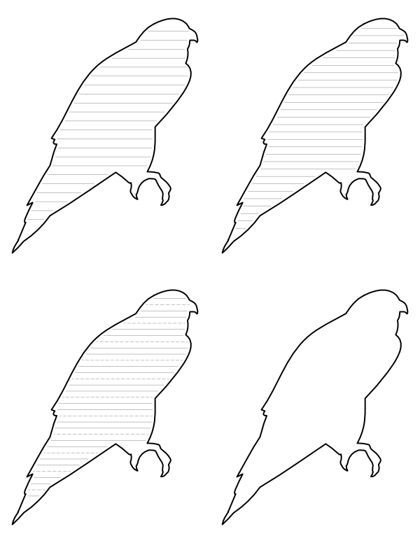 Falcon Side View Shaped Writing Templates