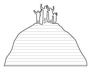 Family on Mountain Shaped Writing Template