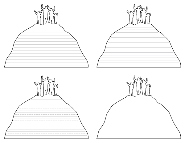 Family on Mountain Shaped Writing Templates