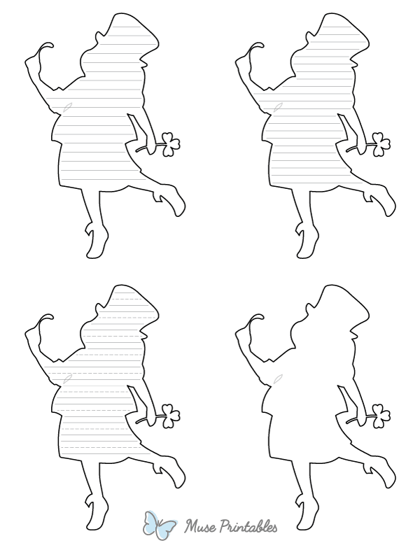 Female Leprechaun-Shaped Writing Templates