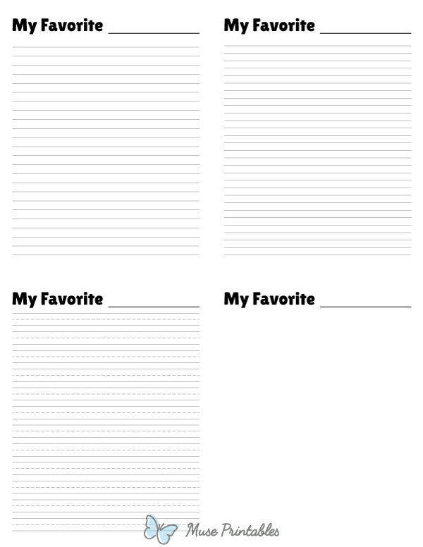 Fill in the Blank My Favorite Writing Templates